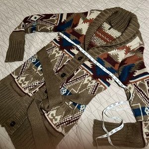 Stetson bulky knit belted cardigan size L